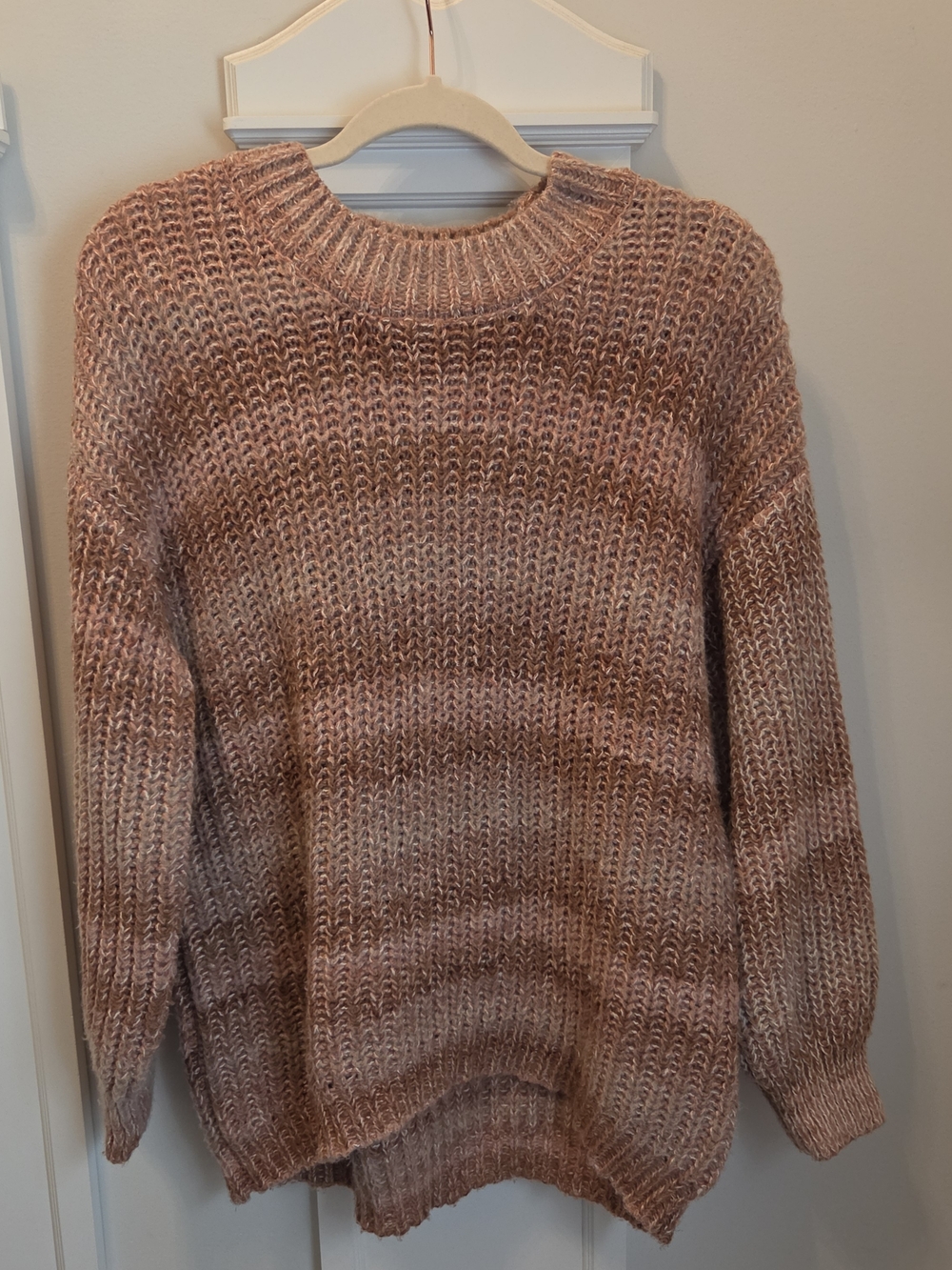 Cozy Marled Rose Crewneck Sweater - Soft Knit